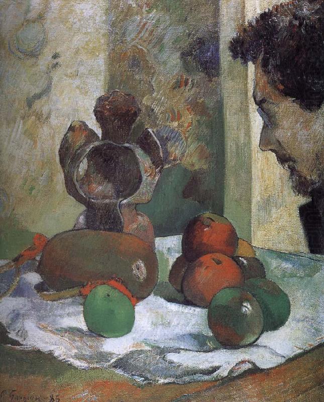 There is still life portrait side of the lava, Paul Gauguin